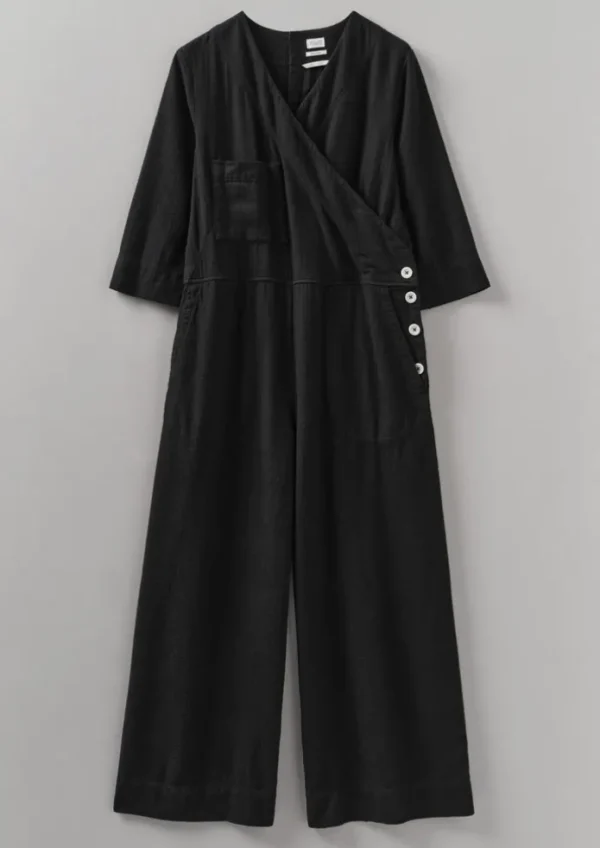 Women TOAST Linen | Loungewear-Brushed Cotton Linen Herringbone Jumpsuit