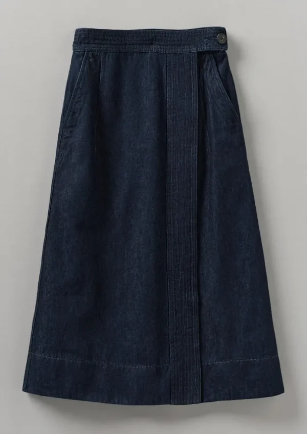 Women TOAST Denim | Skirts-Cotton Hemp Denim Wrap Skirt