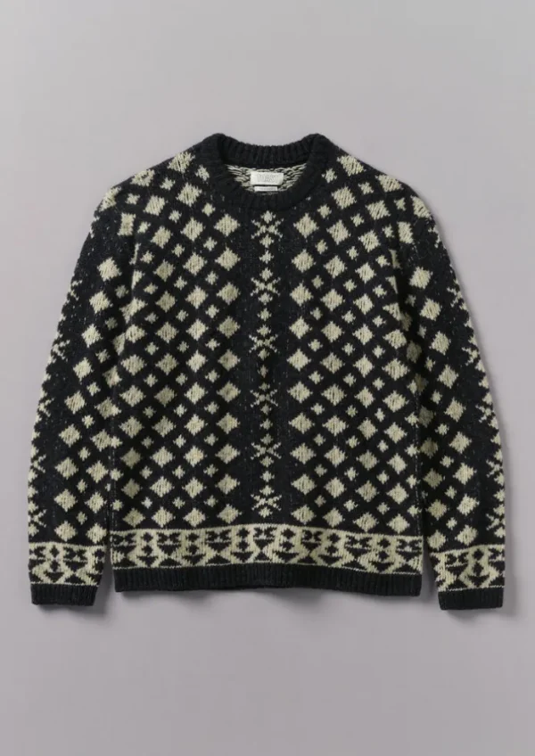 TOAST Knitwear-Donegal Wool Jacquard Sweater