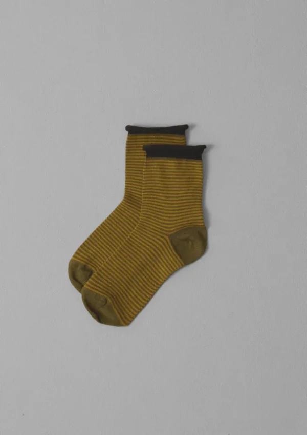 Women TOAST Socks & Tights | Cashmere-Fine Stripe Cotton Cashmere Socks