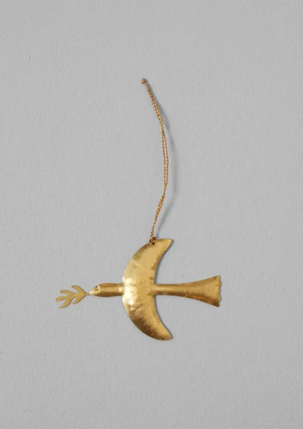 TOAST Christmas Decorations-Hammered Metal Dove Decoration