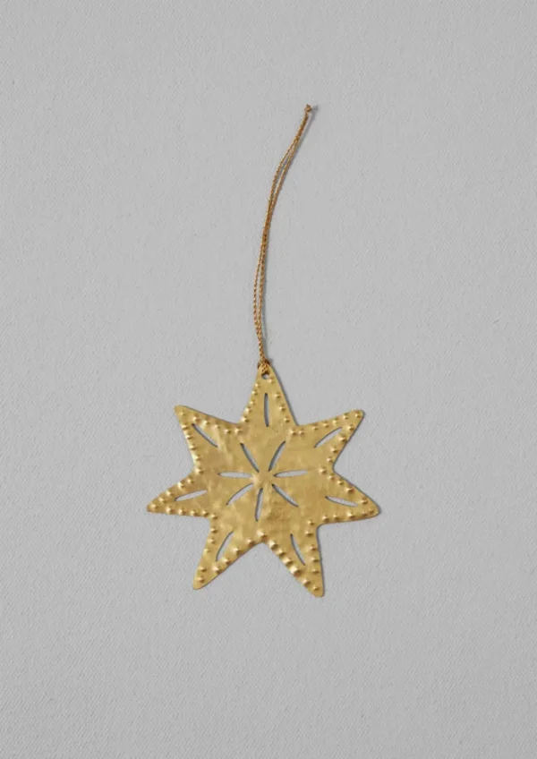 TOAST Christmas Decorations-Hammered Metal Star Decoration