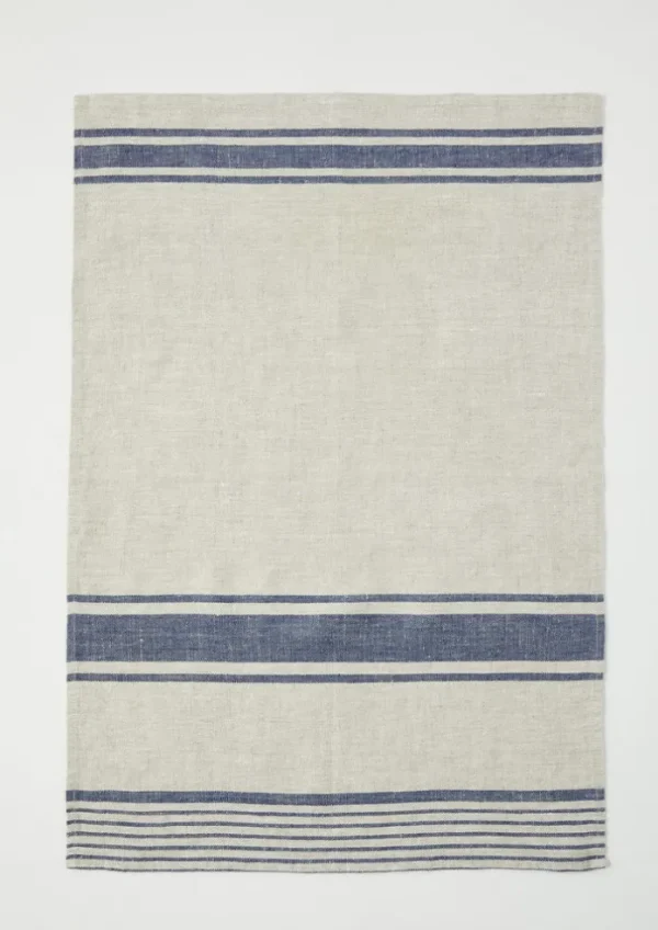 TOAST Aprons & Tea Towels-Irregular Stripe Linen Tea Towel