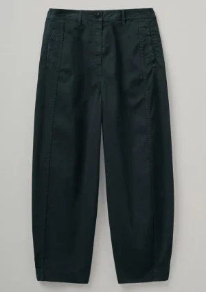 Women TOAST Trousers-Kathe Flat Front Cotton Twill Trousers